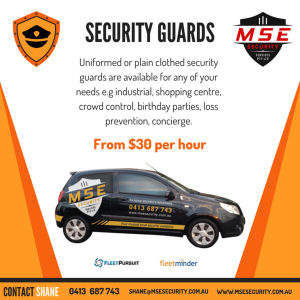 Security Guards prices from $30/hr in Brisbane